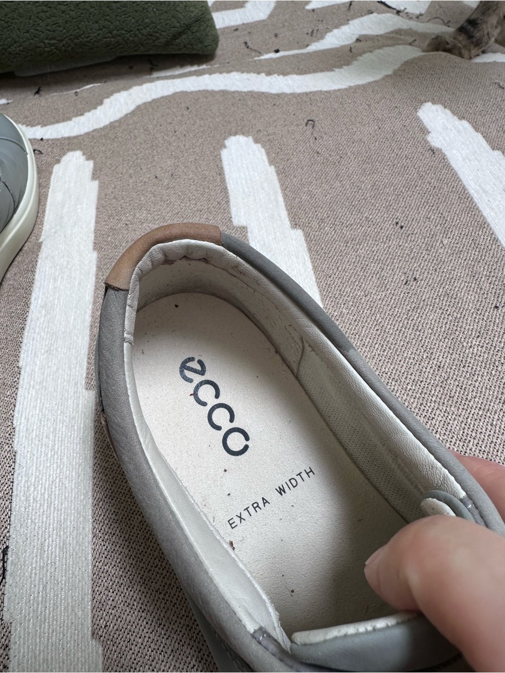 Ecco Women's Gray Slip-On Loafer with Tan Heel Accent